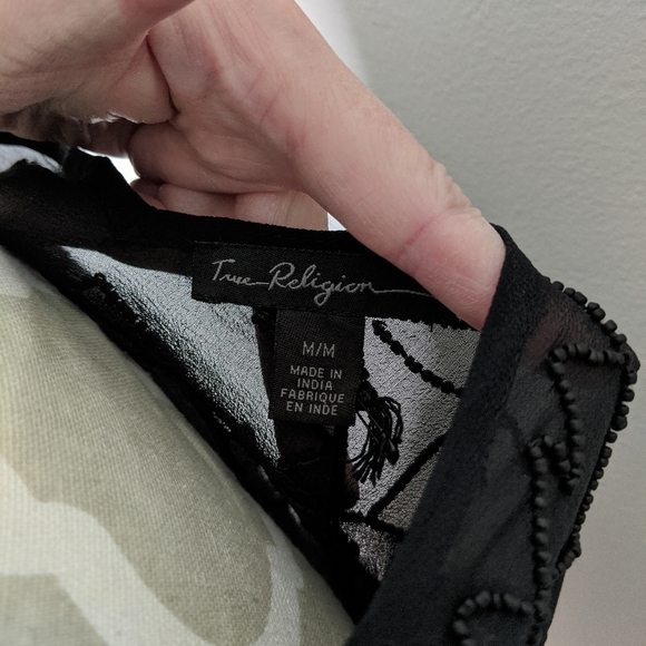 NWT True Religion sheer beaded tank top - Picture 5 of 6